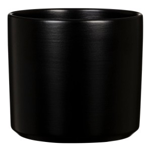 Mattschwarzer, runder Keramik-Übertopf 631/14. Wasserdichtes Pflanzgefäß für stilvolle Innenräume.