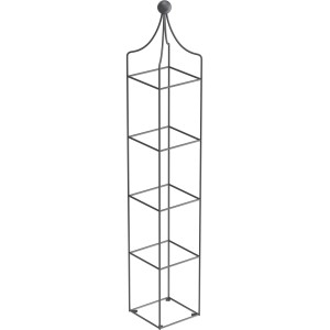 Eleo Obelisk Catania klein, pulverbeschichtet, anthrazitfarbene Rankhilfe für Kletterpflanzen.