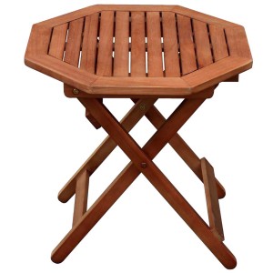 Achteckiger, brauner Klapptisch Mayfield von Garden Pleasure, 46,5x46,5 cm.