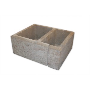 Diephaus Mauerstein Lessia Muschelkalk, 50x40x20 cm, für Mauersysteme und Einfassungen.