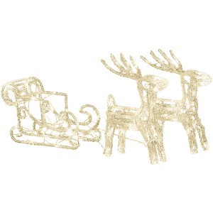 Konstsmide LED Acryl Rentiere mit Schlitten, weihnachtliche Dekoration für Innen und Außen.