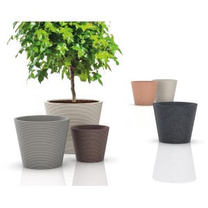 Scheurich Coneo Pflanzgefäße, verschiedene Größen und Farben, gerilltes Design.
