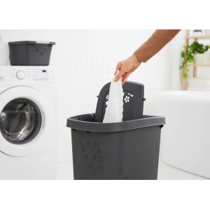 Rotho Wäschesammler Flowers 55 l Anthrazit