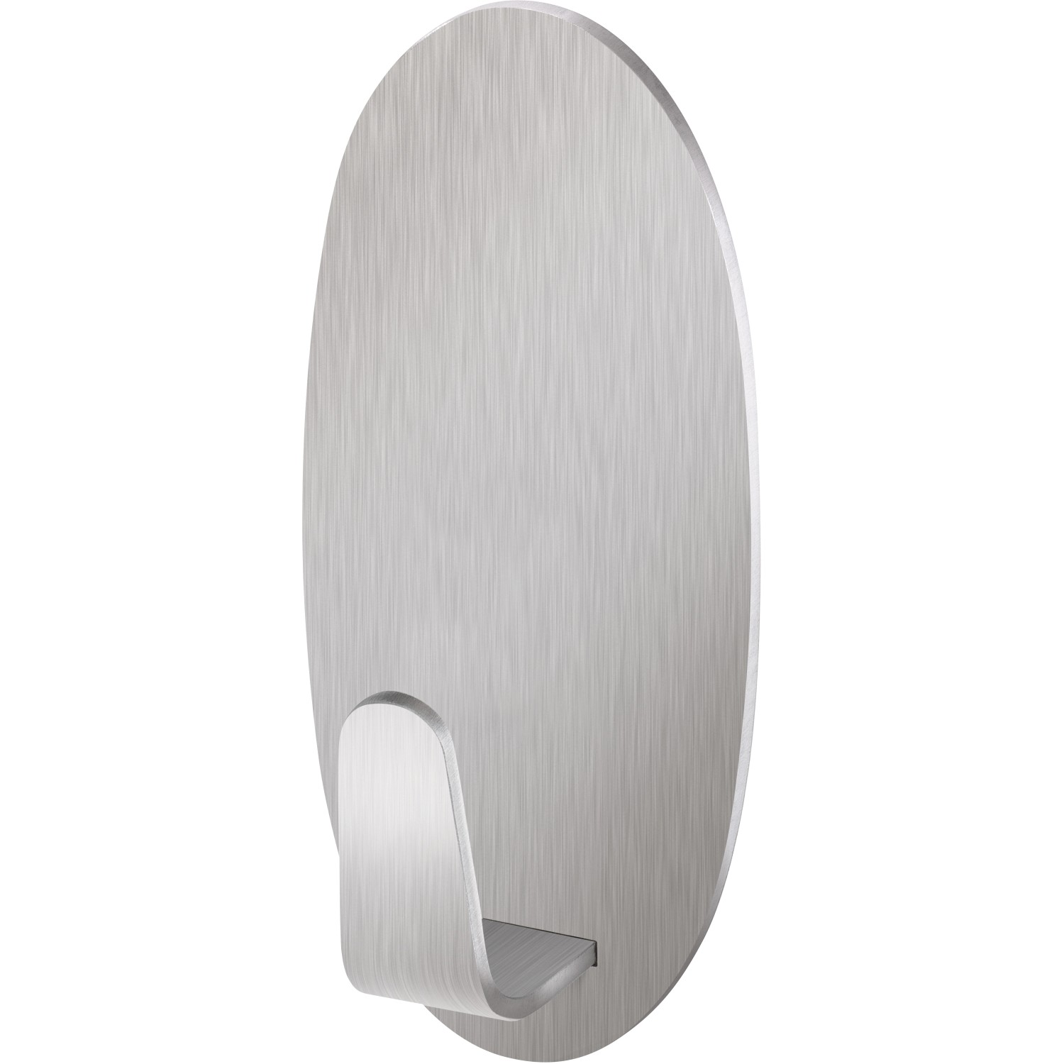 Ovaler Tesa Selbstklebehaken aus Edelstahl mit Powerstrips für einfache Montage.