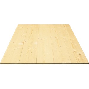 Unbehandeltes Profilholz V-Fase aus Fichte/Tanne, 12,5x96x4000 mm, für Wand- und Deckenverkleidung.