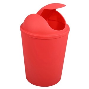 Roter MSV Mülleimer Ako 5,5L mit Schwingdeckel, ideal als Kosmetikeimer.