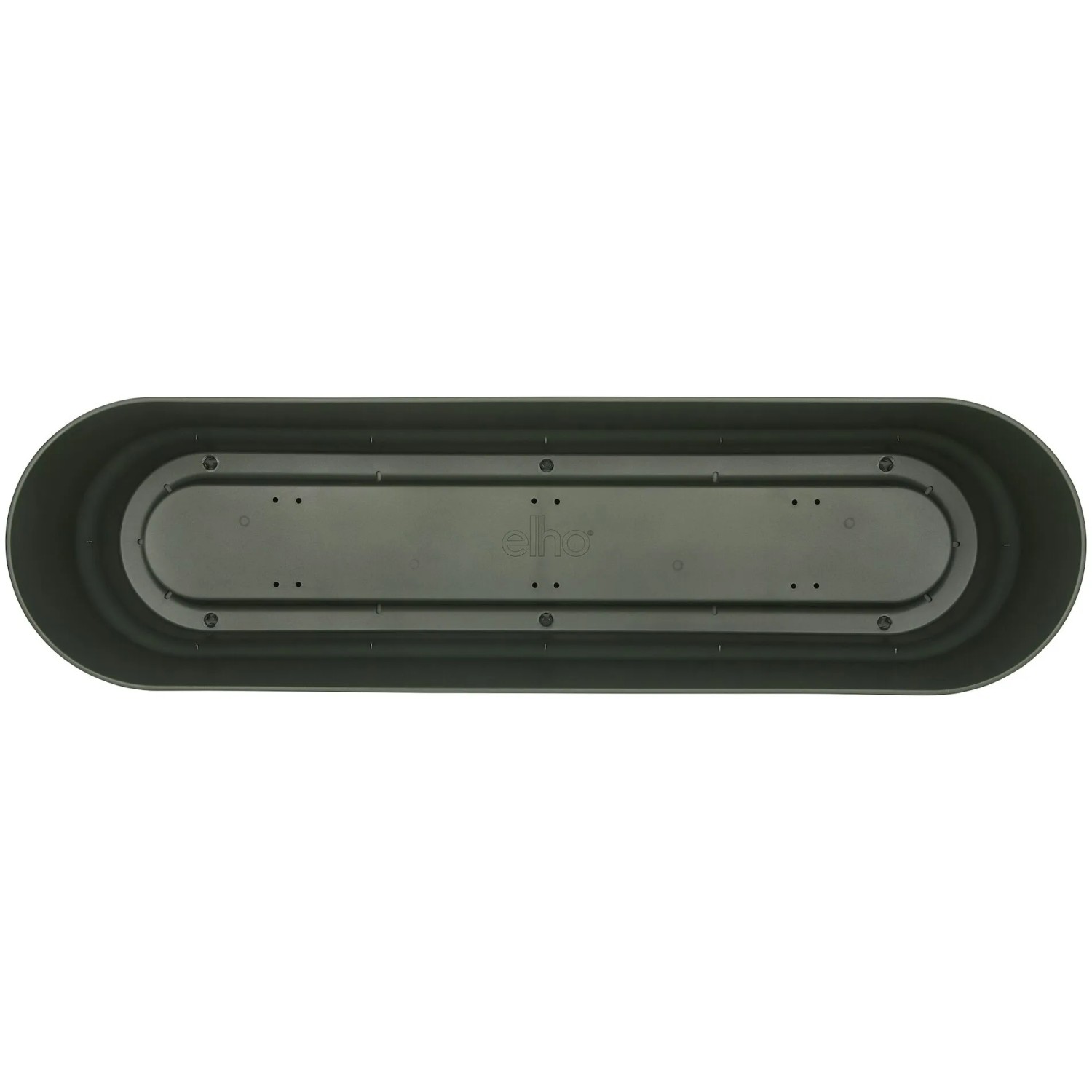 Elho Greenville Blumenkasten, 18,5x69cm, Laubgrün, mit Wasserreservoir für Terrasse und Fensterbank.