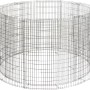 Rundes Bellissa Gabionen-Hochbeet, Ø 146 cm, aus verzinktem Metallgitter, leer.