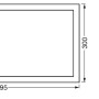 Technische Zeichnung Ledvance LED-Panel Planon Plus, weiße Deckenleuchte, Maße 59,5x30x5,6cm.