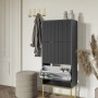 Selsey Schuhschrank Veldio Rillenfront Goldfarbenes Gestell Schwarz 50 cm_3
