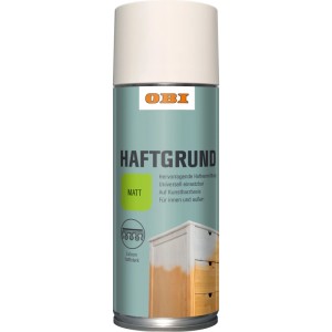OBI Haftgrundierung Spray, weiß matt, 400 ml Dose. Grundier-Spray für Holz, Metall, Kunststoff.