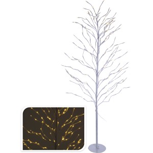 Weißer LED Baum (150cm) mit 200 warmweißen LEDs für innen & außen.