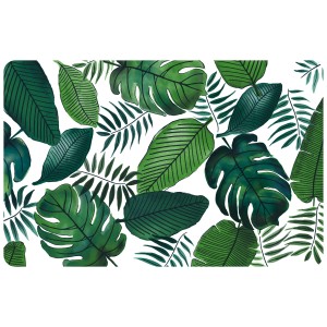 d-c-table Wachstuch Tischdecke Set Rio Java mit tropischen Blättern, 44x29cm.