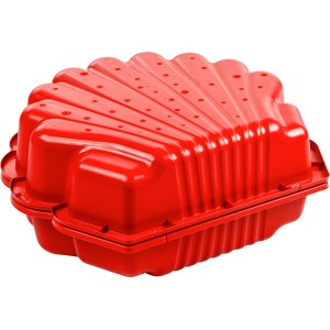 Geschlossene rote SwingKing Sandmuschel/Wasserwanne in Muschelform. Sandkasten für Kinder.