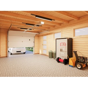 Palmako Holz-Einzelgarage Rasmus mit Sektionaltor Natur 360 cm x 550 cm