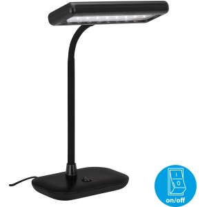Schwarze Brilo LED-Tischleuchte Daylight für den Schreibtisch mit Tageslichtweiß.