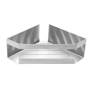 Schöner Wohnen Eckablage Meleto, Edelstahl, matte Optik. Badablage für die Ecke, mit Wasserablauf.