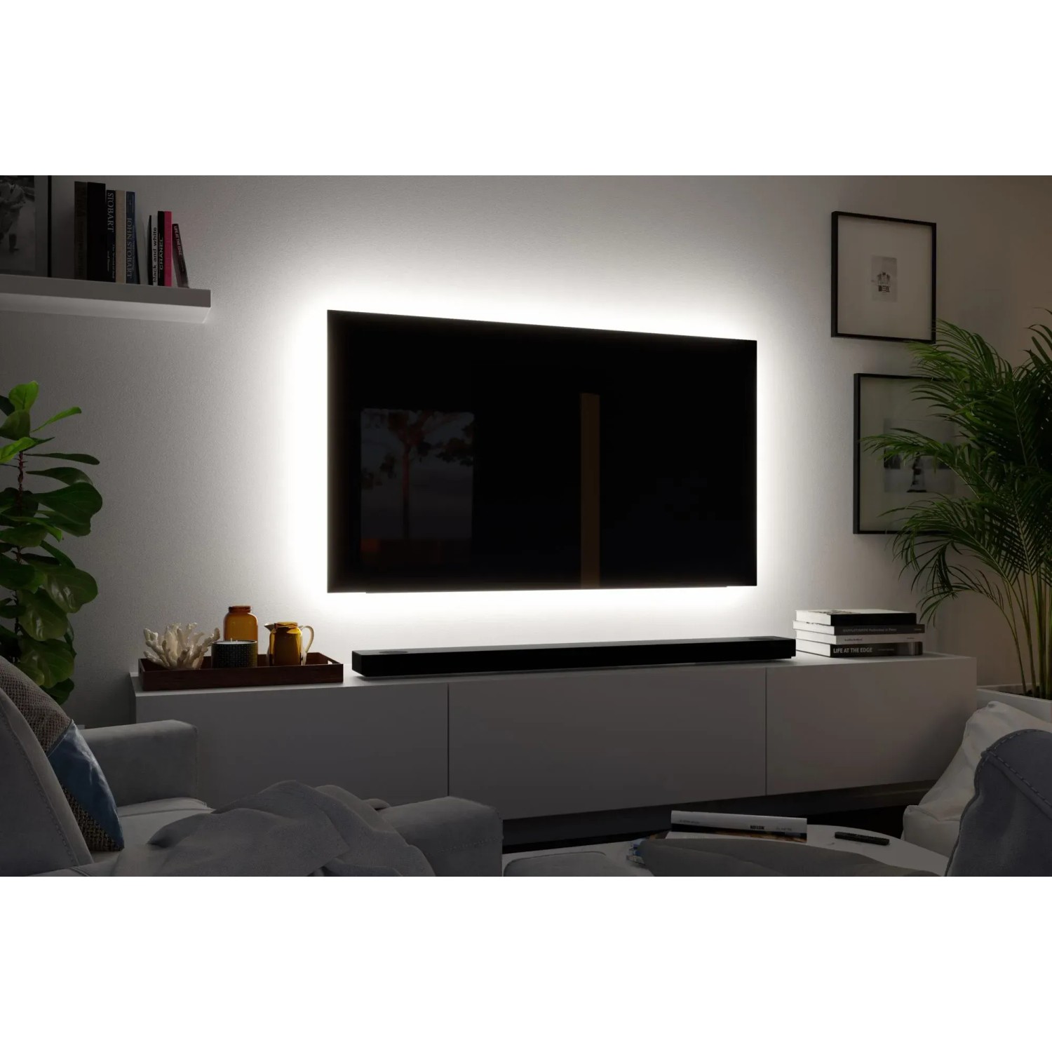Paulmann MaxLED TV-Hintergrundbeleuchtung mit LED Streifen, 65 Zoll, warmweiß
