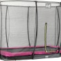 Rechteckiges EXIT Silhouette Bodentrampolin 244x366cm mit Sicherheitsnetz in Rosa.