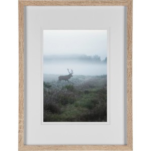 MDF-Bilderrahmen Eiche gekälkt, 30x40 cm, mit Passepartout für Fotos und Bilder.