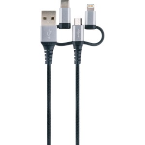 Schwaiger 3-in-1 Ladekabel mit USB Micro B, Lightning & USB 3.1 C Anschluss für Computer & Multimedia.