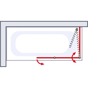 Schulte ExpressPlus Badewannenaufsatz, 2-teilig, Alu Natur Klar, 140x116,4cm, zur Montage an Badewanne.