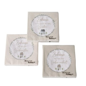 Boltze Servietten Bergström, 3-fach sortiert, mit Haus-Motiv und Schriftzug, 20 Stück