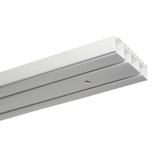 Gardinia Vorhangschienen-Set, 250 cm, weiß, zur Deckenmontage. Komplettes Set mit Zubehör.