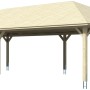 Skan Holz Carport Taunus, schiefergrau, 1176x634 cm, mit Zeltdach und Leimholzkonstruktion.