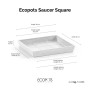 Ecopots Untersetzer Rotterdam Eckig Weiß 18 cm x 2,5 cm_2