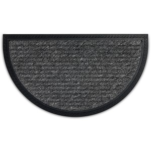 Halbrunde, graue Astra Türmatte Border Star, 40x70 cm, mit geprägtem Gummirand.