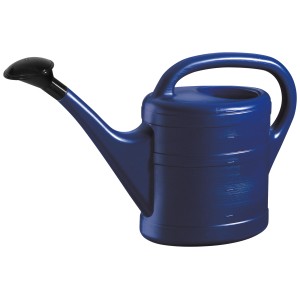 Blaue Geli Gießkanne mit 5 l Fassungsvermögen, aus Kunststoff mit ergonomischem Griff.