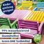 Buntes Gartenmöbel-Set mit Belton Klarlack seidenglänzend lackiert. Geeignet für Kinderspielzeug.