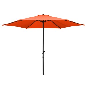 Schneider Marktschirm Bergamo in Terracotta mit Kurbelmechanik für Garten und Balkon.