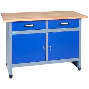 Küpper Werkbank mit 2 Türen und Schubladen, 1200 mm breit, ideal für Werkstatt und Hobby.