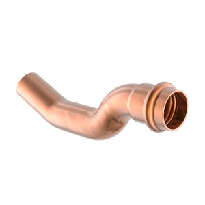 Kirchhoff CU-Überspringbogen, 15 mm Kupfer Pressfitting mit Muffe, blank für Sanitär und Heizung.