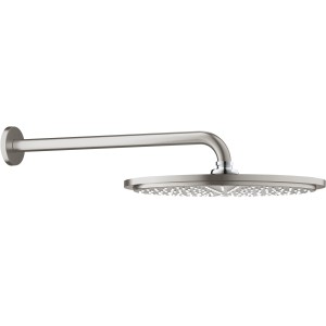 Grohe Rainshower Cosmopolitan 310 Kopfbrause-Set in Supersteel mit Brausearm.
