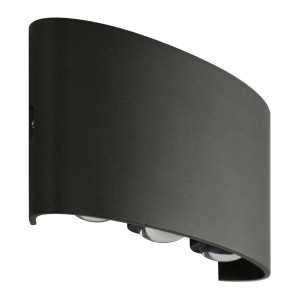 Anthrazitfarbene E2 Elektro LED Außenwandleuchte Petra Up-Down CCT, Aluminiumgehäuse.