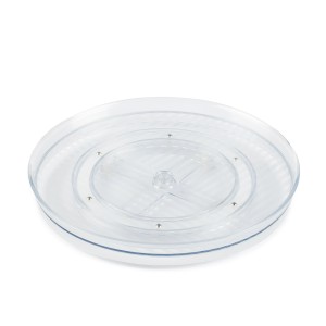 Transparenter Rotho Drehteller Loft, 3,2 cm hoch, für Küchen-Ordnung.
