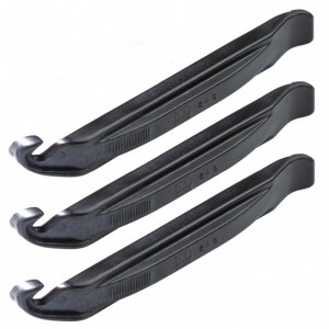 Set aus drei schwarzen Reifenhebern aus Kunststoff für Reparatur & Ersatz.