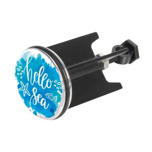Wenko Waschbeckenstöpsel Pluggy Mod. Hello Sea mit blau-grünem Seemotiv.