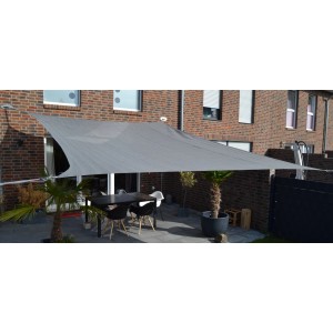 Floracord Vierecksonnensegel HDPE Grau 400 cm x 500 cm