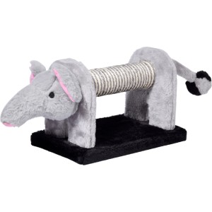 Kratzbaum für Katzen als Elefant: Kratzmöbel mit Sisal-Rolle und Plüschdetails.