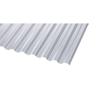 Transparente PVC-Trapezplatte 70/18, 0,7 mm stark, 2000x900 mm, für Kunststoffbedachung.