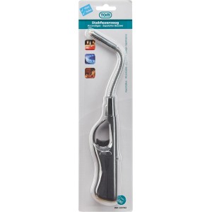 Tom Stabfeuerzeug mit flexibler Turboflamme in verschiedenen Farben, ideal für Grillanzünder.