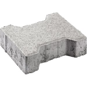 Grauer Premac Pflasterstein Haka, 20x16,5x6 cm, aus Beton für hohe Verkehrsbelastung.