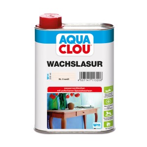 Aqua Clou Wachslasur Weiß, 250ml Dose. Holz-Wachs für Möbel und Innenräume.