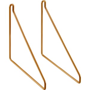 Zwei matte, goldene Konsolen Wire (21,6 cm) für Regale & Regalböden.