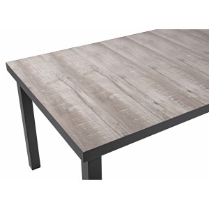 Rechteckiger, dunkelgrauer Gartentisch Garden Pleasure RANA, 90x162 cm, mit Holzoptik.