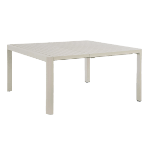 Beiger, ausziehbarer Gartentisch Bizzotto Kiplin, 149x97x149 cm.